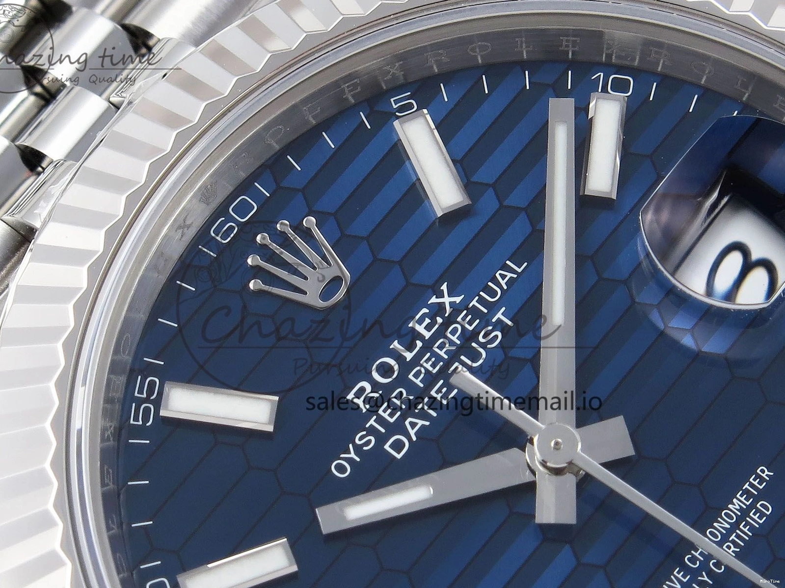 MiroTime 0405 DateJust 41 126334 904L SS VSF 1:1 Best Edition Blue Textured Dial on Jubilee Bracelet VS Youthful 1326